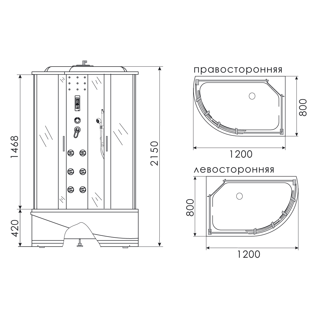 Душевая кабина Erlit Comfort ER4512TPL-C4