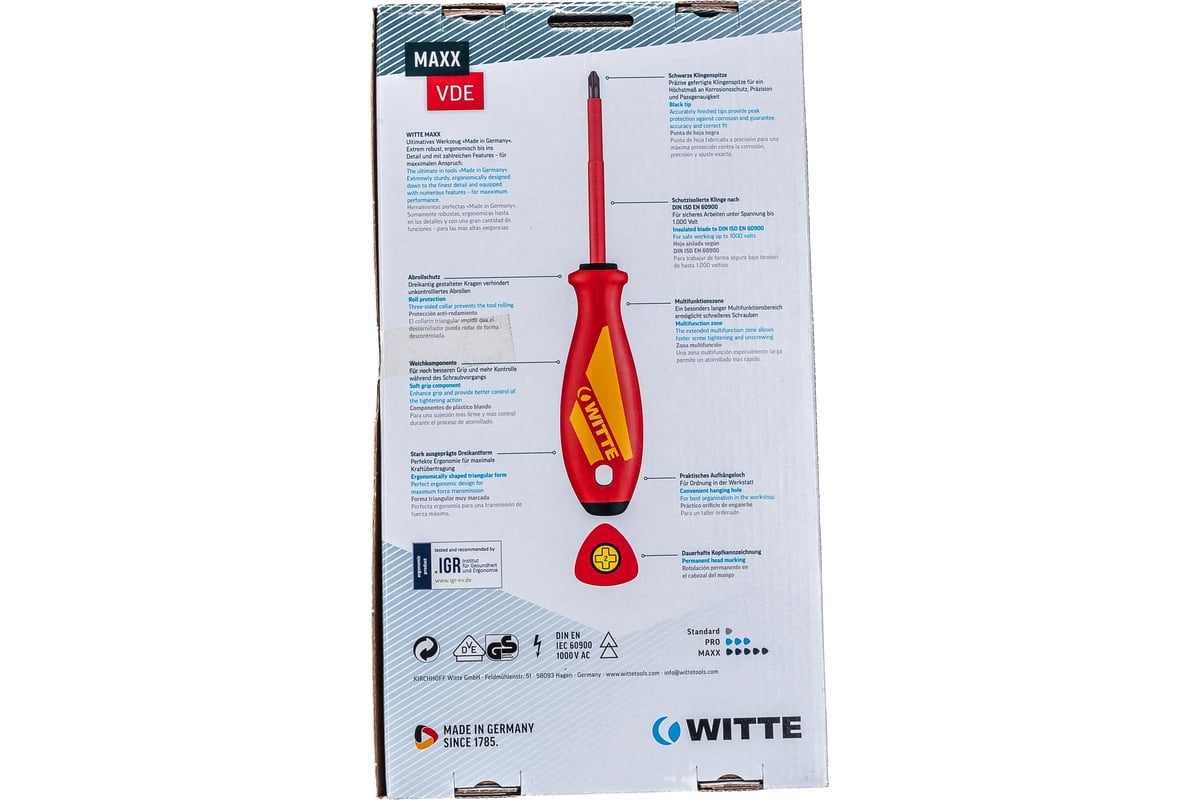 Набор отверток WITTE MAXX VDE PH/SL х 7 шт. 653747216