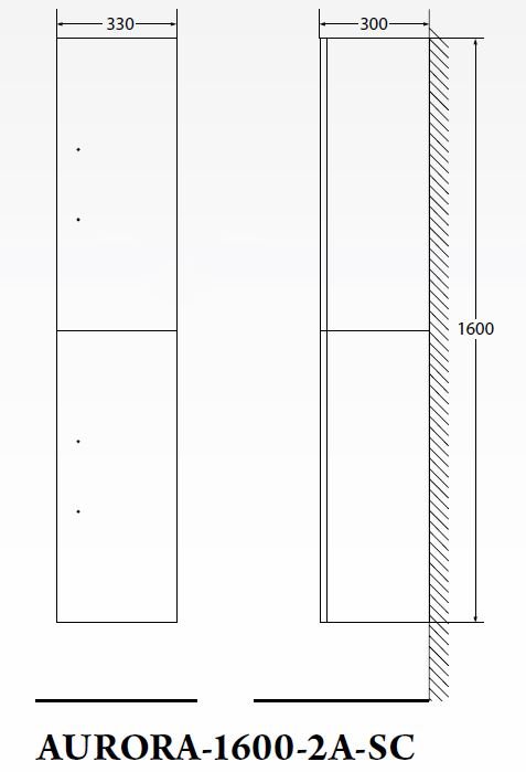 Шкаф пенал BelBagno Aurora 33 см L