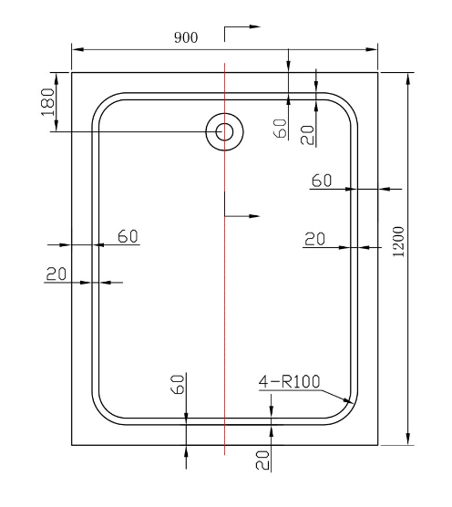 Поддон для душа Vincea VST-2AR 120x90 прямоугольный