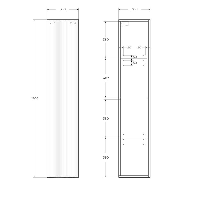 Шкаф пенал BelBagno Uno 33 см Бежевый матовый UNO-1600-1A-SC-СO