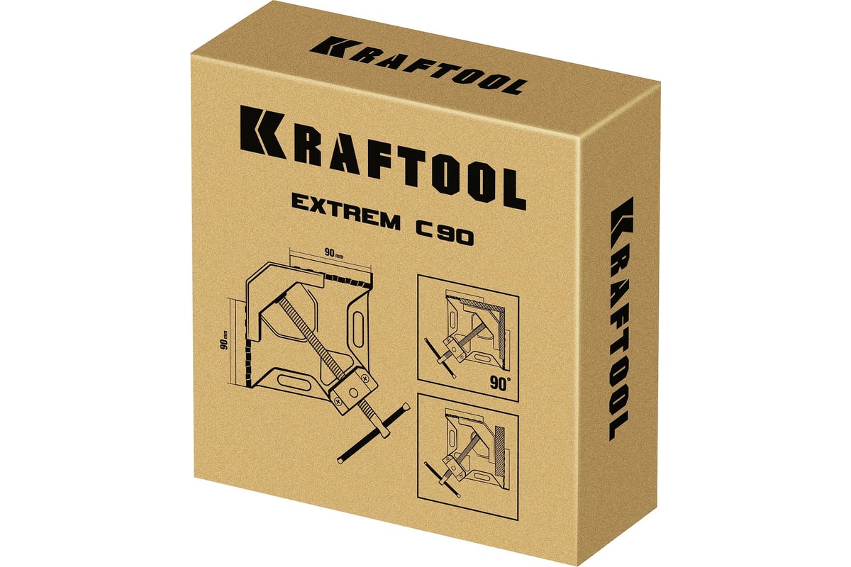 Экстрамощная стальная угловая струбцина для сварочных работ Kraftool Extrem C90 32201