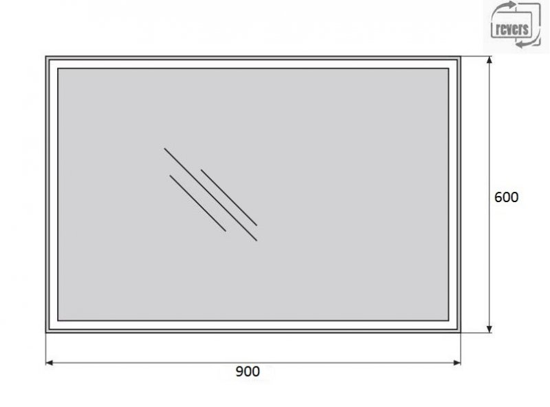 Зеркало BelBagno SPC-GRT-900-600-LED-BTN 90x60 см кнопочный выключатель