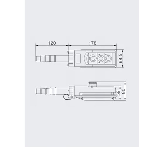 Пульт управления OCALIFT 2 кнопки, 2 скорости, стоп, старт, ключ IP55 TNHA1-61S