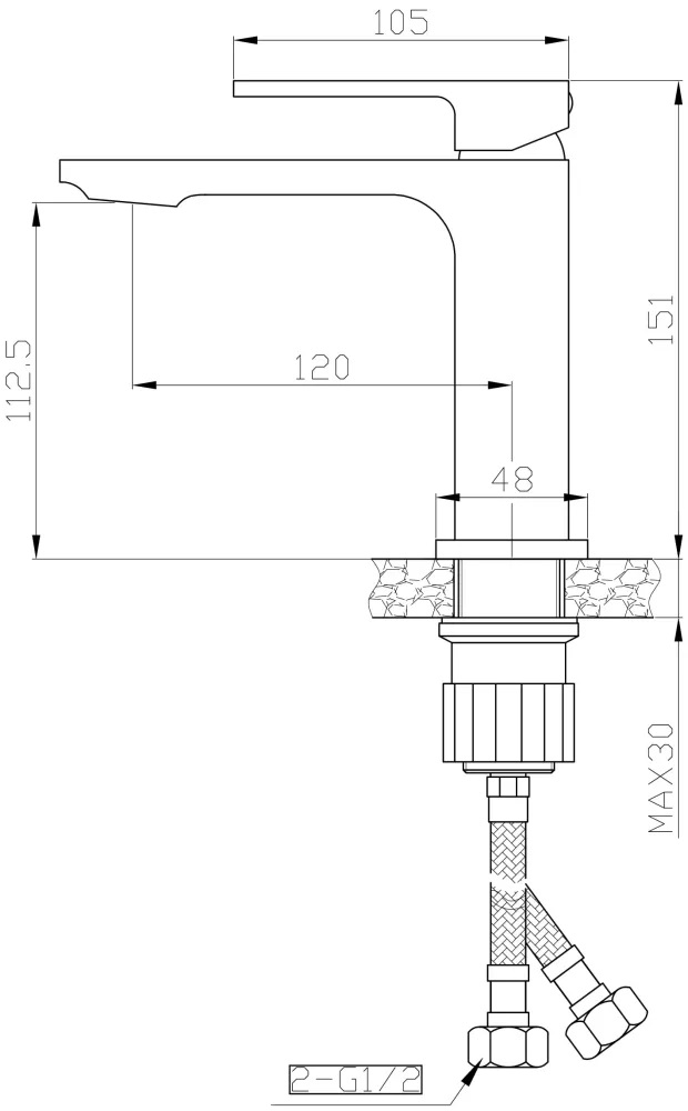 Cмеситель для раковины Orange Lutz M04-021b черный