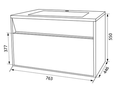 Тумба с раковиной Iddis Esper 80 см подвесная с ящиками ESP80W0i95K, белый