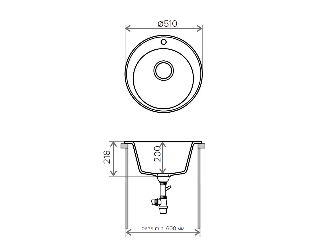 Кухонная мойка Tolero R-108 №911 51 см черный