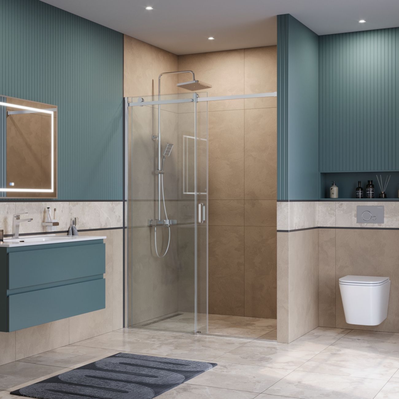 Душевая дверь BelBagno SOFT_CLOSE-2-BF-1-140-C-Cr 140x200 прозрачная, хром