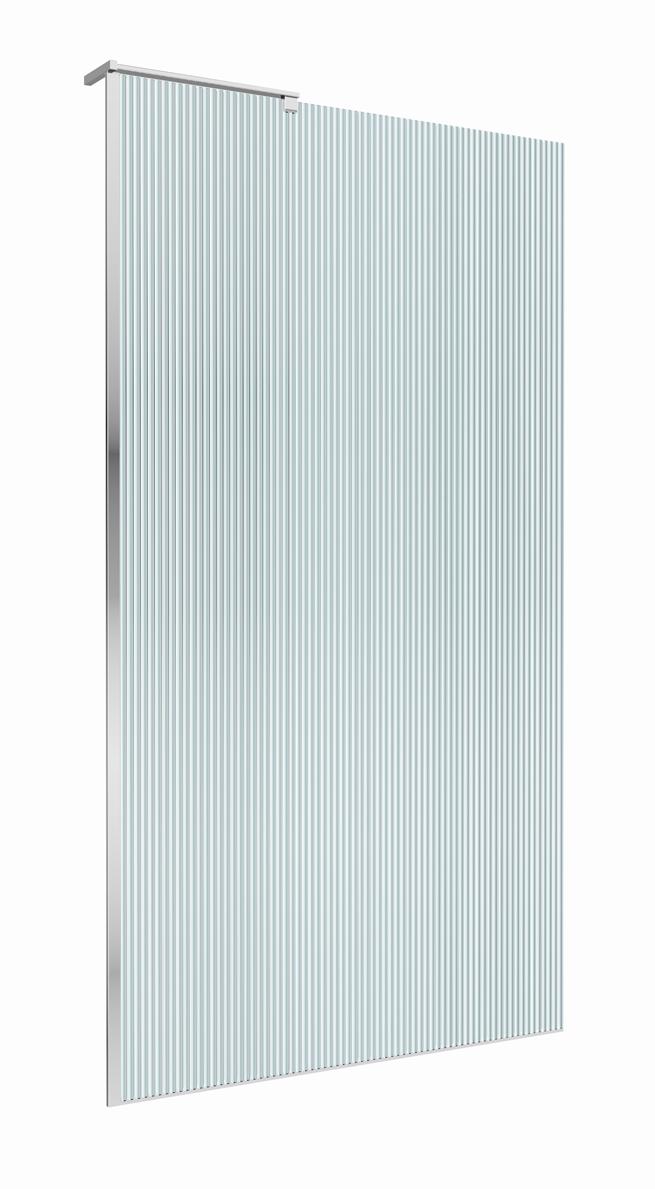 Душевая перегородка Belbagno UNO-L-1-TB-100-FL-Cr 100x200 рифленая, хром