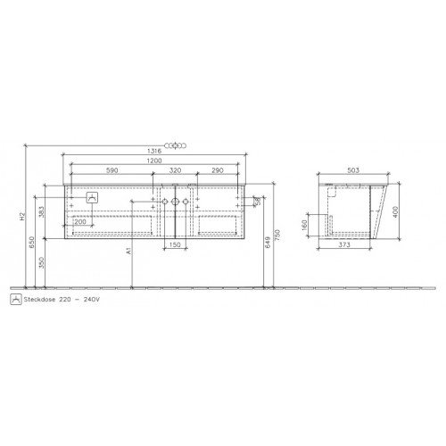 Мебель для ванной Villeroy&Boch Aveo New Generation 131.6 см, светлый дуб