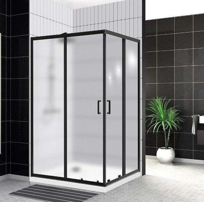 Душевой уголок BelBagno UNO-195-AH-2-120/90-P-NERO 120x90 рифленый, черный