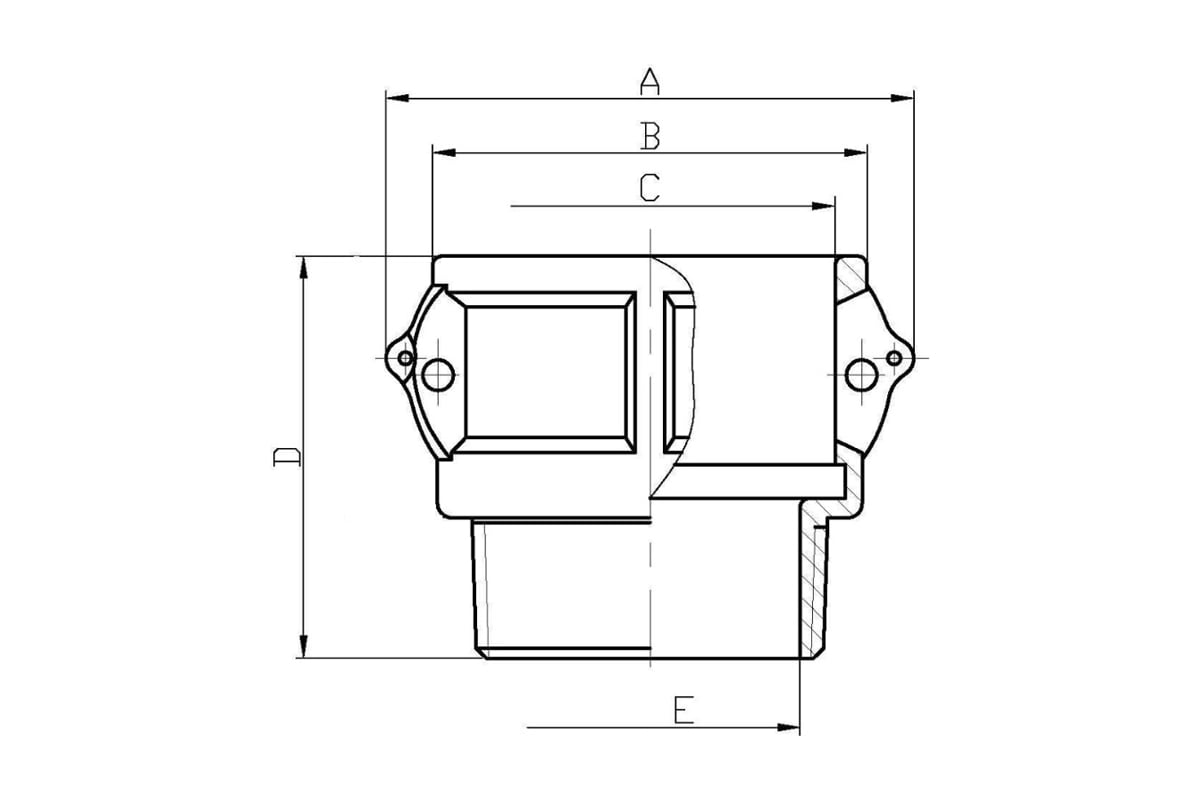 Полипропиленовый камлок Гроссис тип B 1 1/2" 0431513
