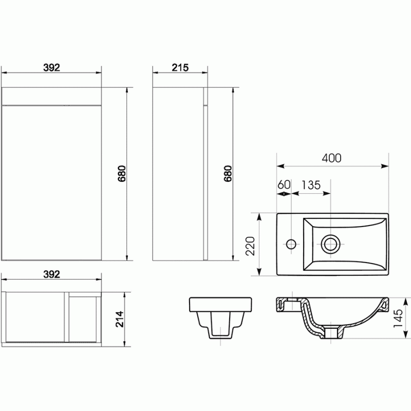 Мебель для ванной Cersanit Smart 40 белая