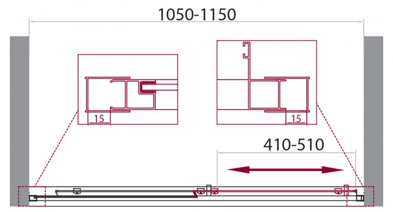 Душевая дверь BelBagno Unique 100/115x190 матовая