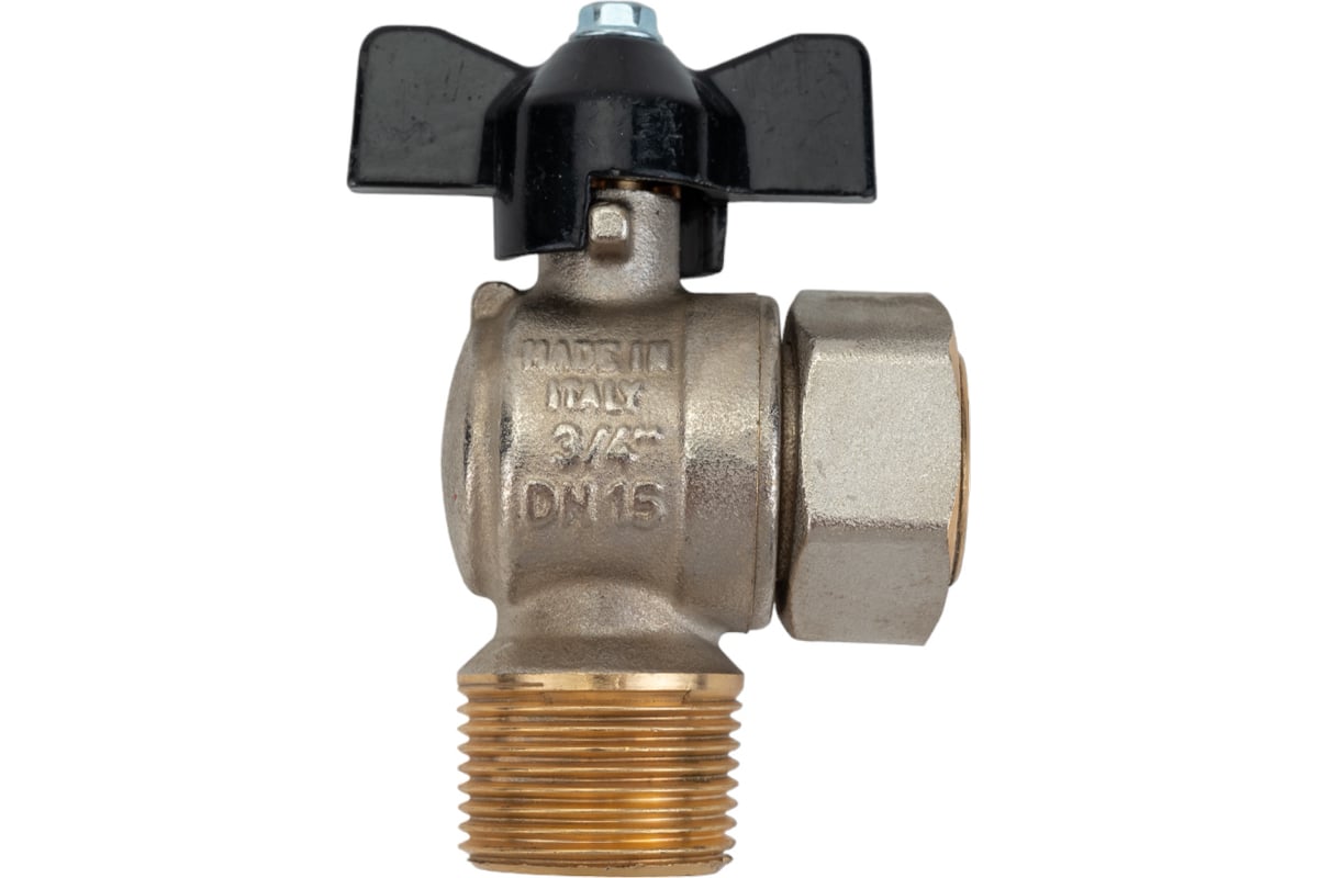 Кран шаровой угловой STOUT НР/накидная гайка 3/4x3/4 SVB-0010-000020 RG008T2PORB6HI