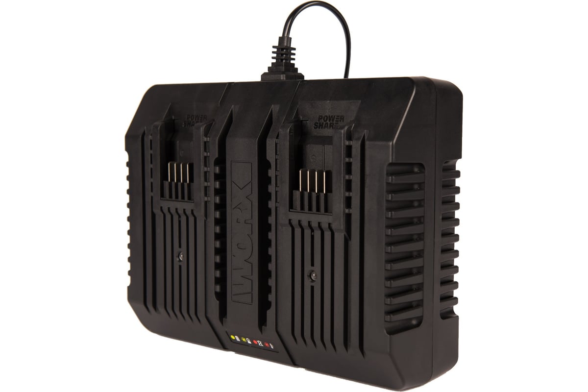 Двойное зарядное устройство Worx WA3883, 20В, 2*2A