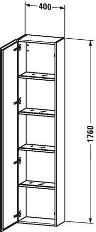 Шкаф пенал Duravit L-Cube 40 L LC1170L5151 коричневая сосна