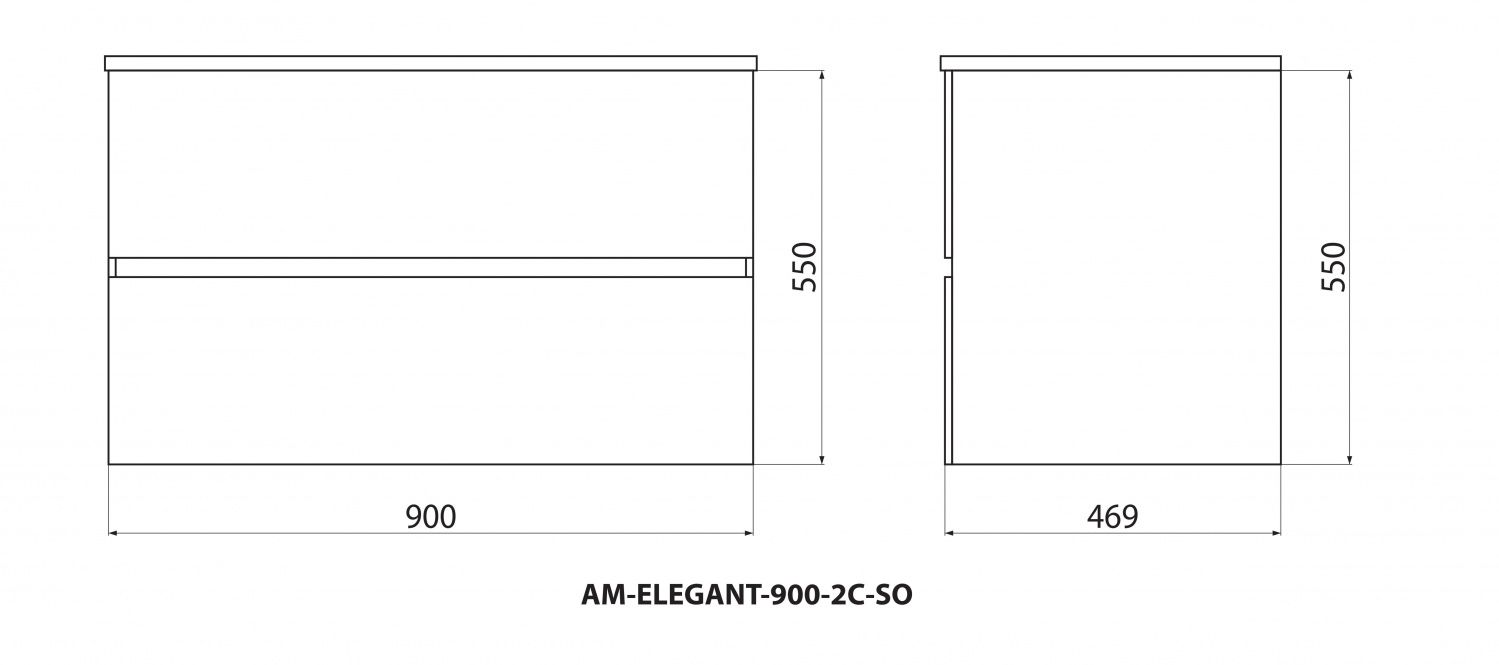 Тумба с раковиной Art&Max Elegant 90 см, LED подсветка, черный матовый