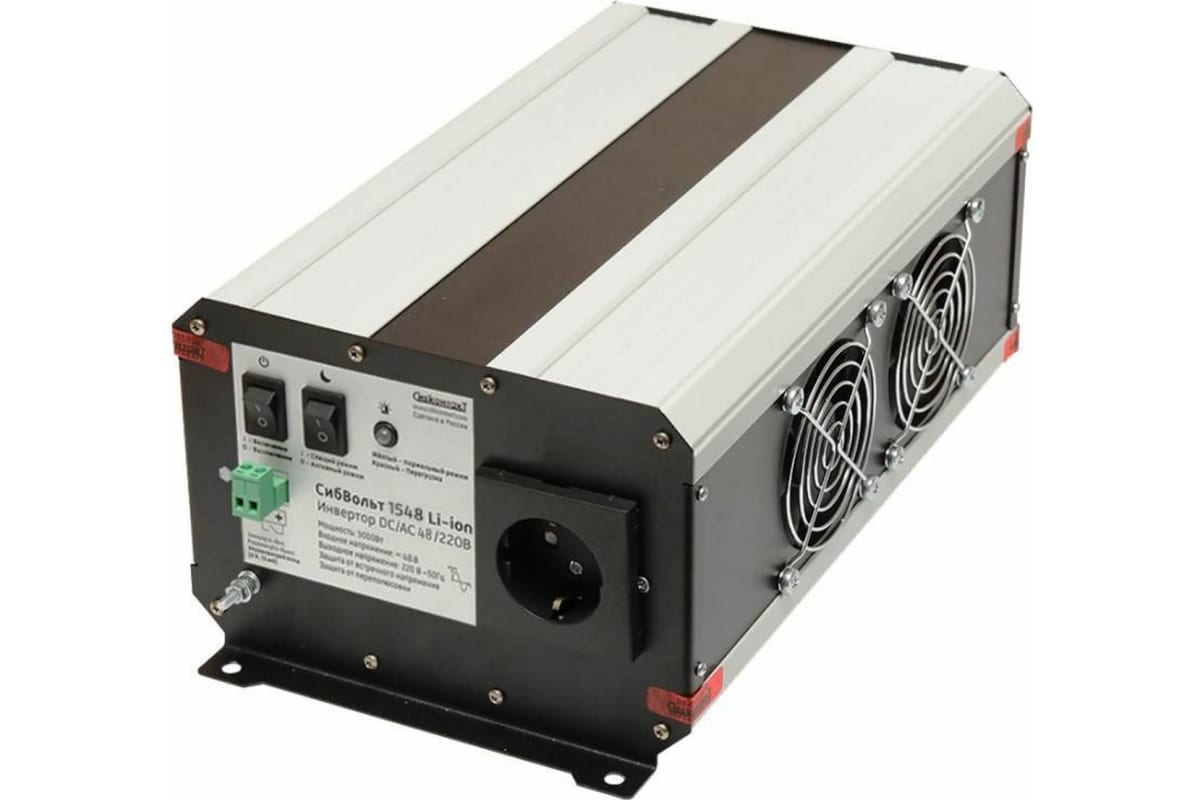 Инвертор Сибконтакт СибВольт 1548 Li-ion преобразователь напряжения DC/AC 48/220 В, 1500 Вт Я000008536