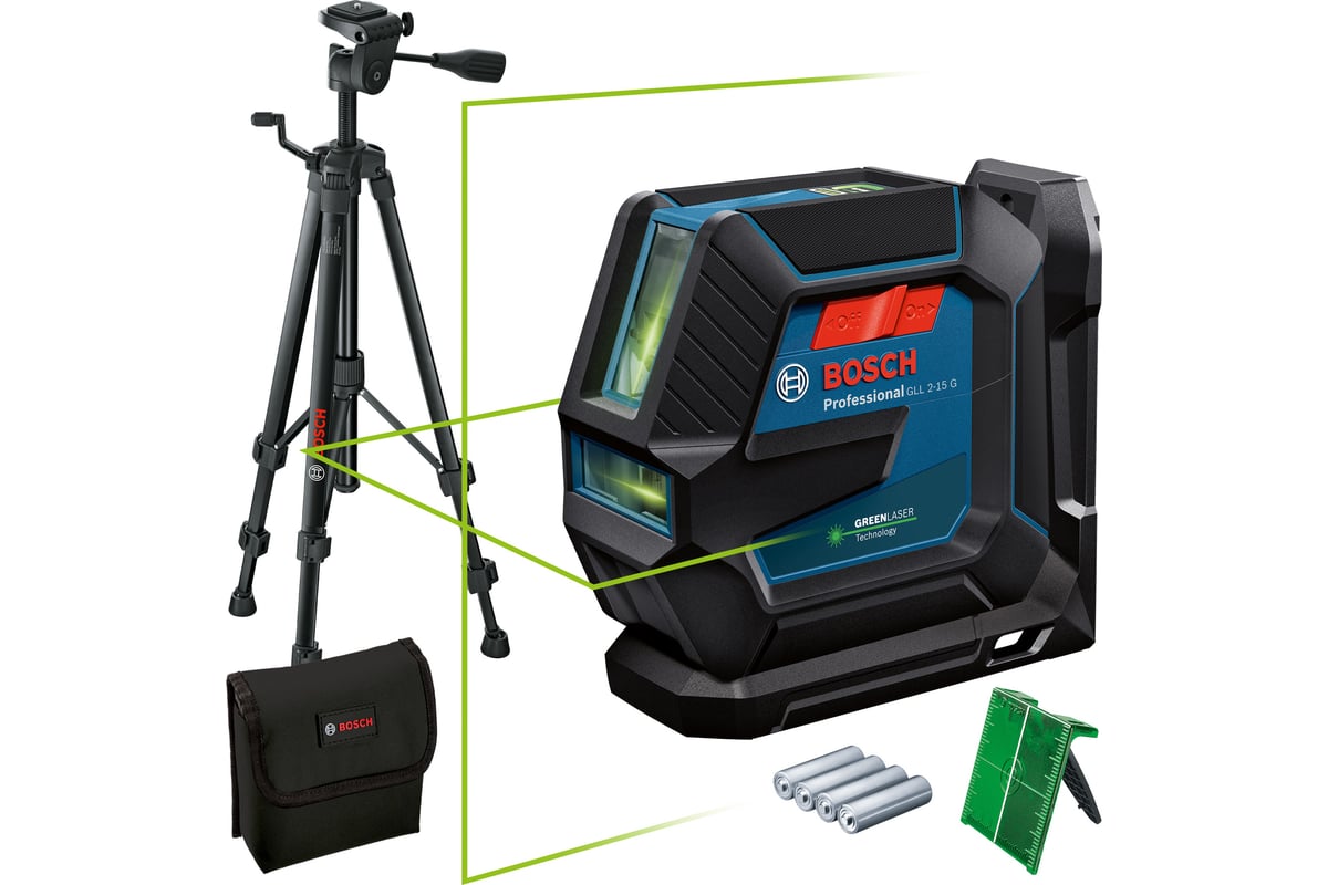 Лазерный нивелир Bosch GLL 2-15G + LB10 + BT150 0601063W01