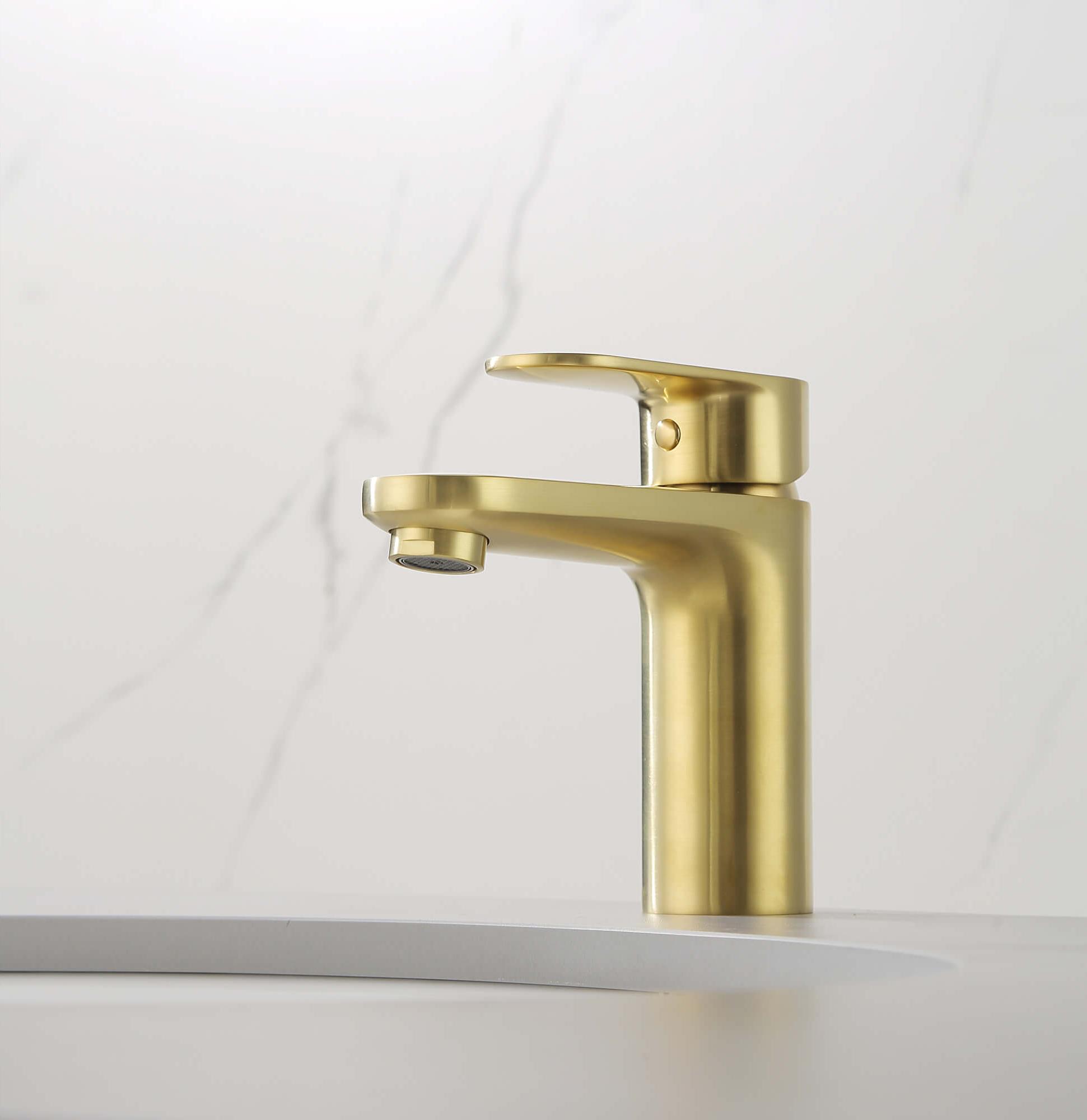 Смеситель для раковины Aquatek Ника AQ1810BG шлифованное золото