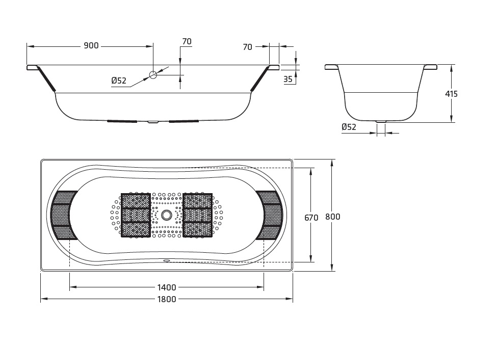 Стальная ванна BLB Duo Comfort 180x80