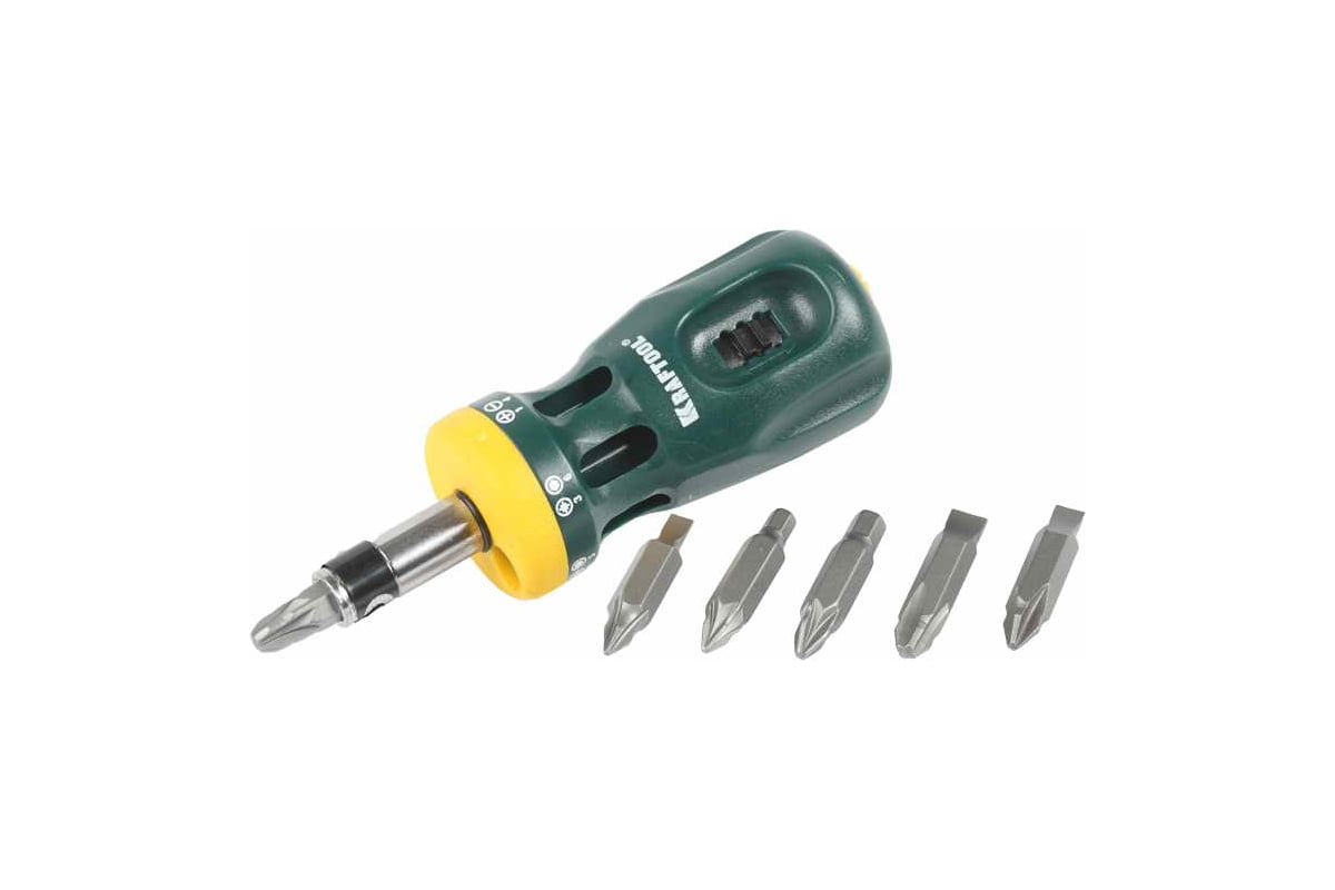 Реверсивная отвертка с битами BIT LOCK 12 в 1 Kraftool 26161-H13