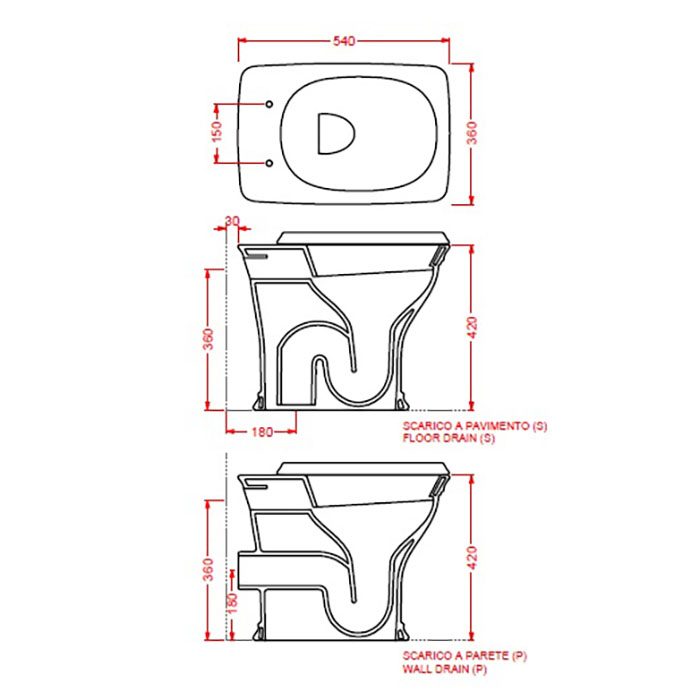 Приставной унитаз Artceram Civitas CIV003 03 00 черный глянцевый