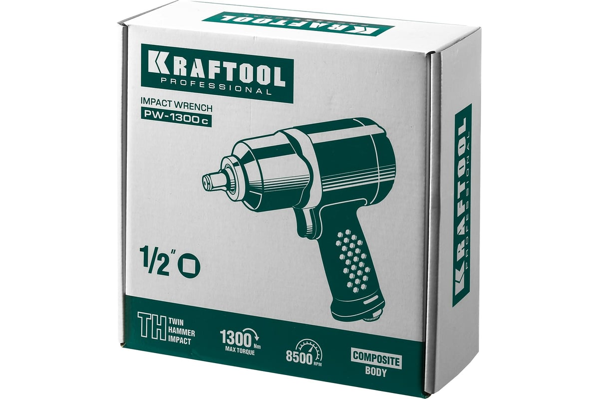 Ударный пневматический гайковерт Kraftool PW-1300c, 1/2" 1300 Нм 64205