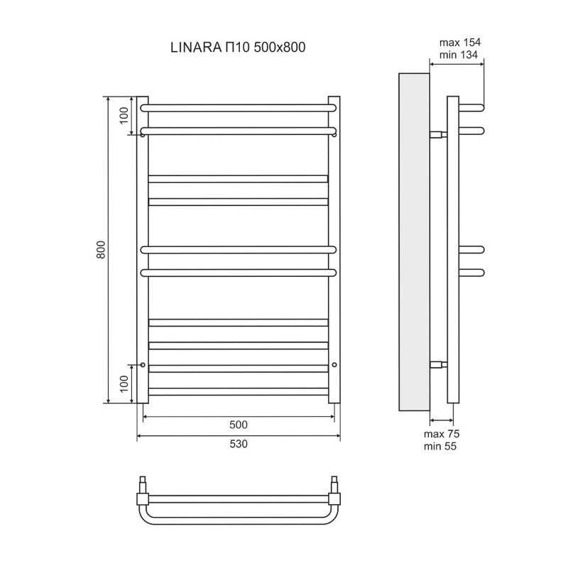 Полотенцесушитель электрический Lemark Linara LM04810E П10 50x80