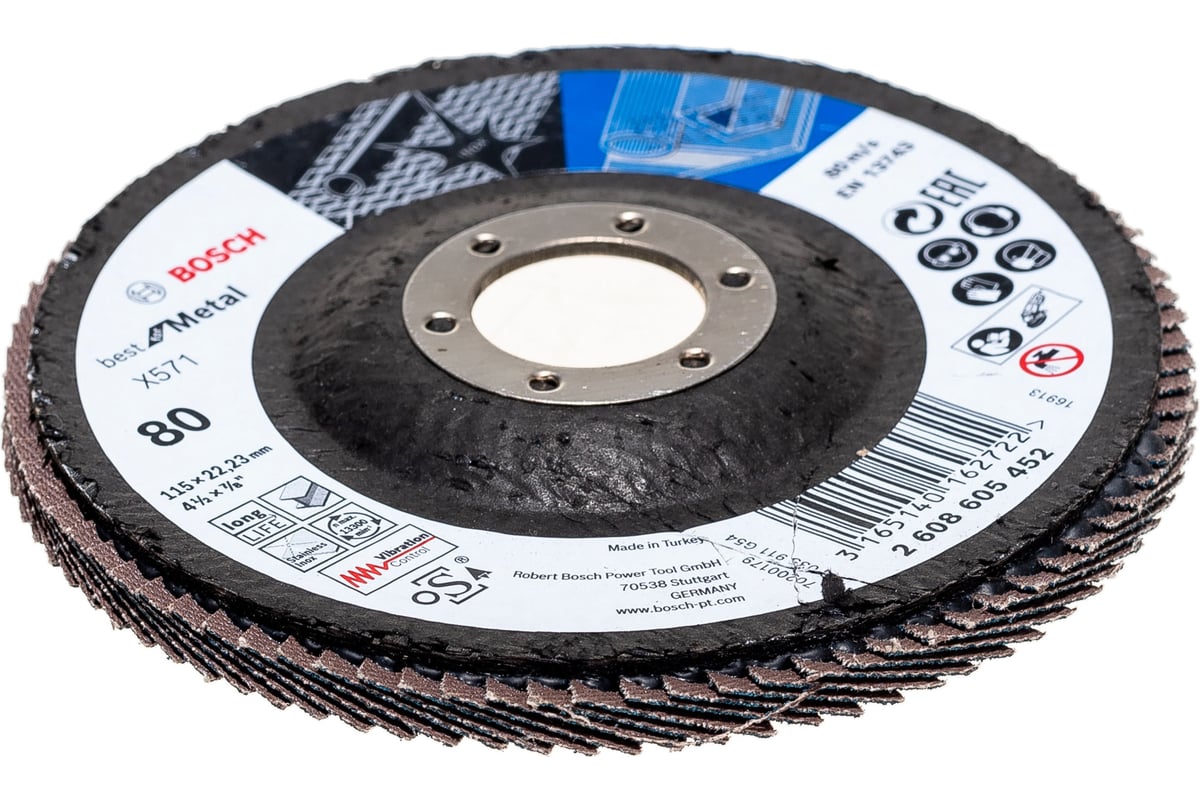 Круг лепестковый Best for Metal для УШМ (115 мм; К80) Bosch 2608605452