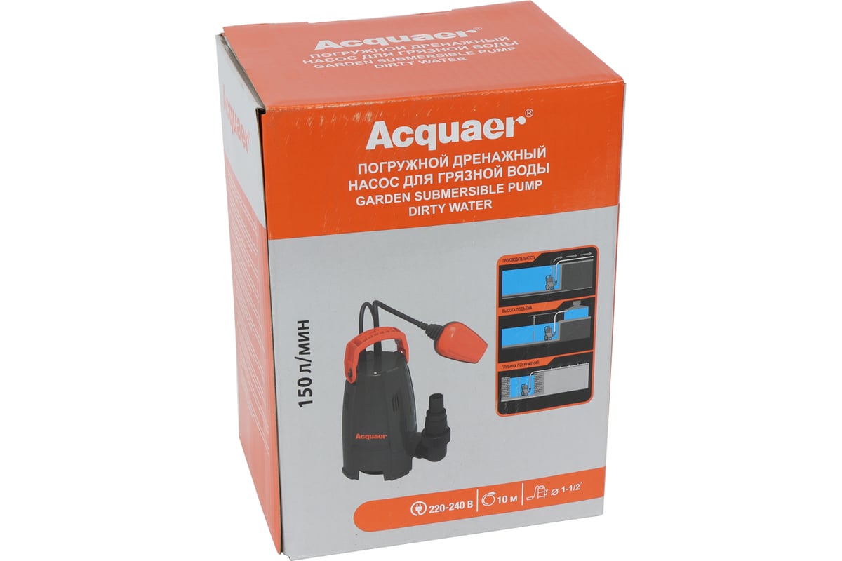 Погружной дренажный насос для грязной воды Acquaer RGS-406PW 7.5.6