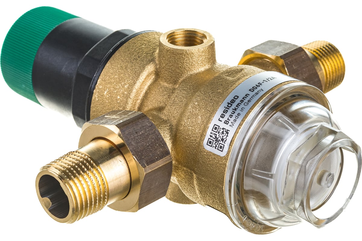 Клапан понижения давления Honeywell на холодную воду, диапазон регулировки 1.5-6 атм D06F-1/2A