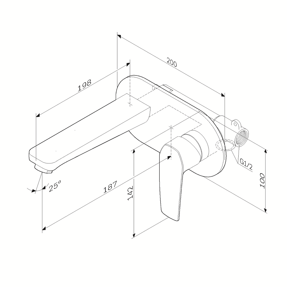 Смеситель для раковины Am.Pm Gem F90A72222 черный матовый