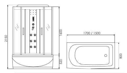 Душевой бокс Erlit Comfort ER4517TP-C4