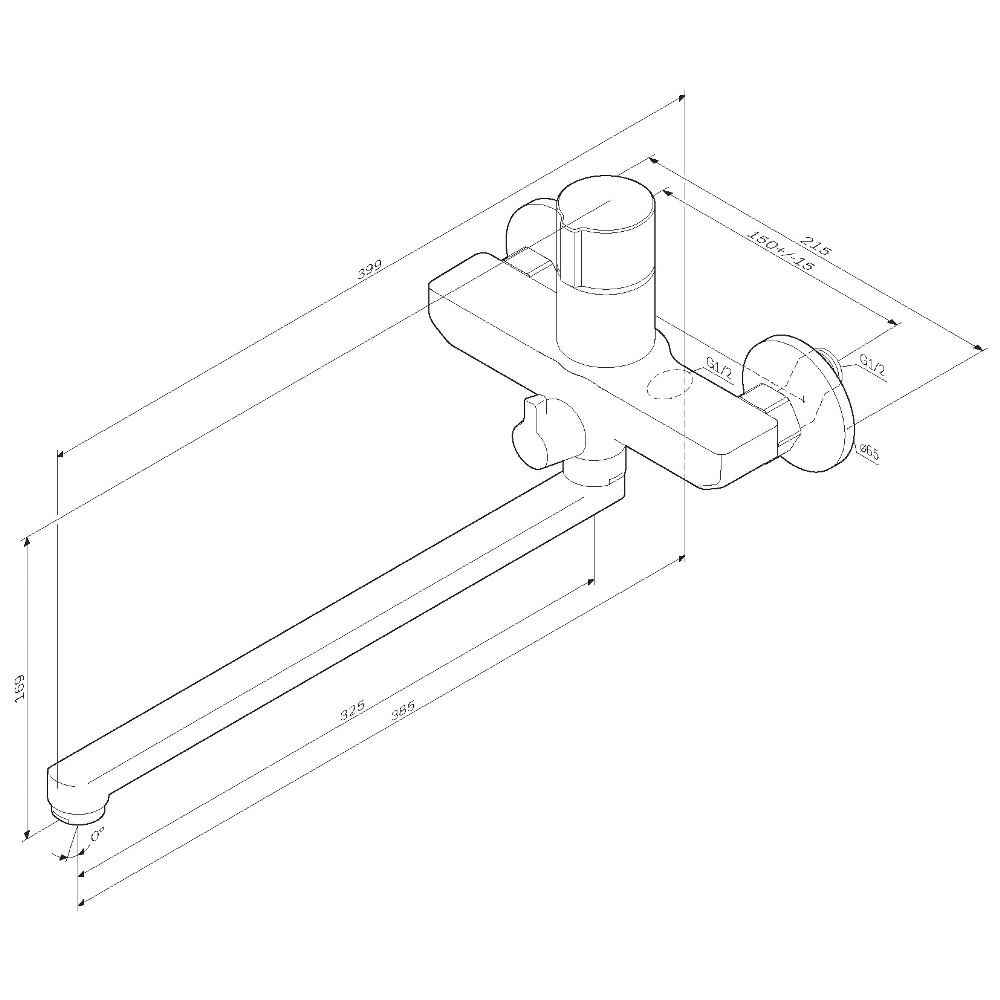 Смеситель универсальный Am.Pm X-Joy F85A90500 TouchReel, хром