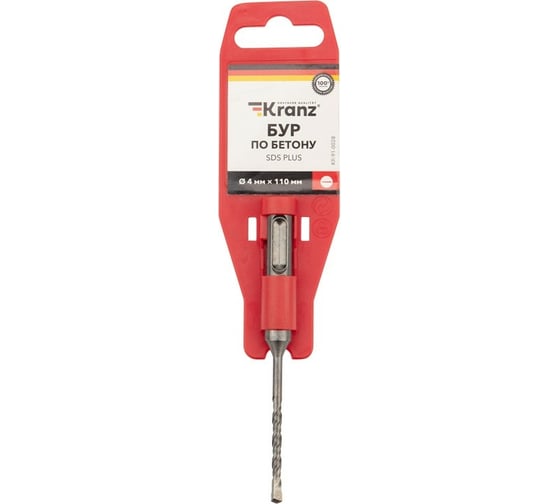 Бур по бетону (4x110x50 мм; 2 грани; SDS-Plus) Kranz KR-91-0028