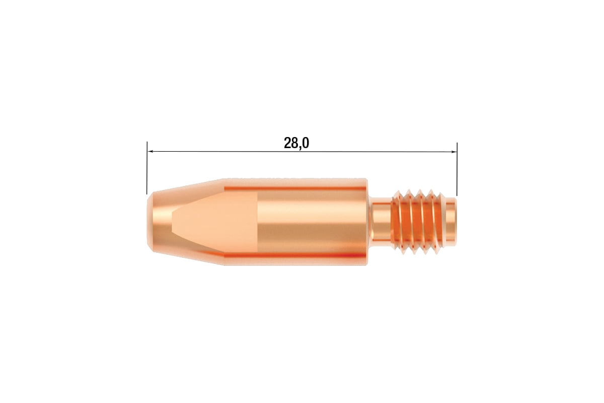 Наконечник контактный CuCrZr (25 шт; 1.2 мм; M6; 28 мм) Fubag FB.CTM6.28-12L