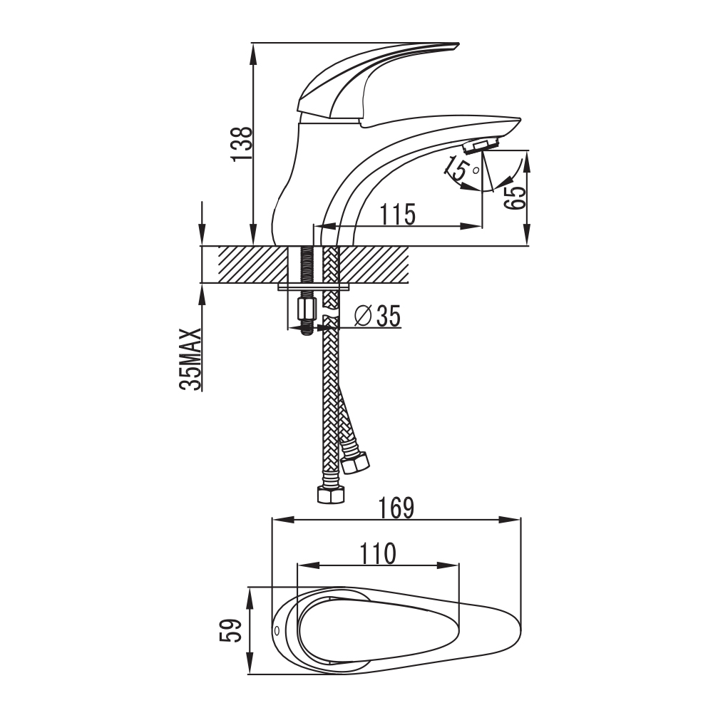 Смеситель для раковины Iddis Leaf LEASB00I01