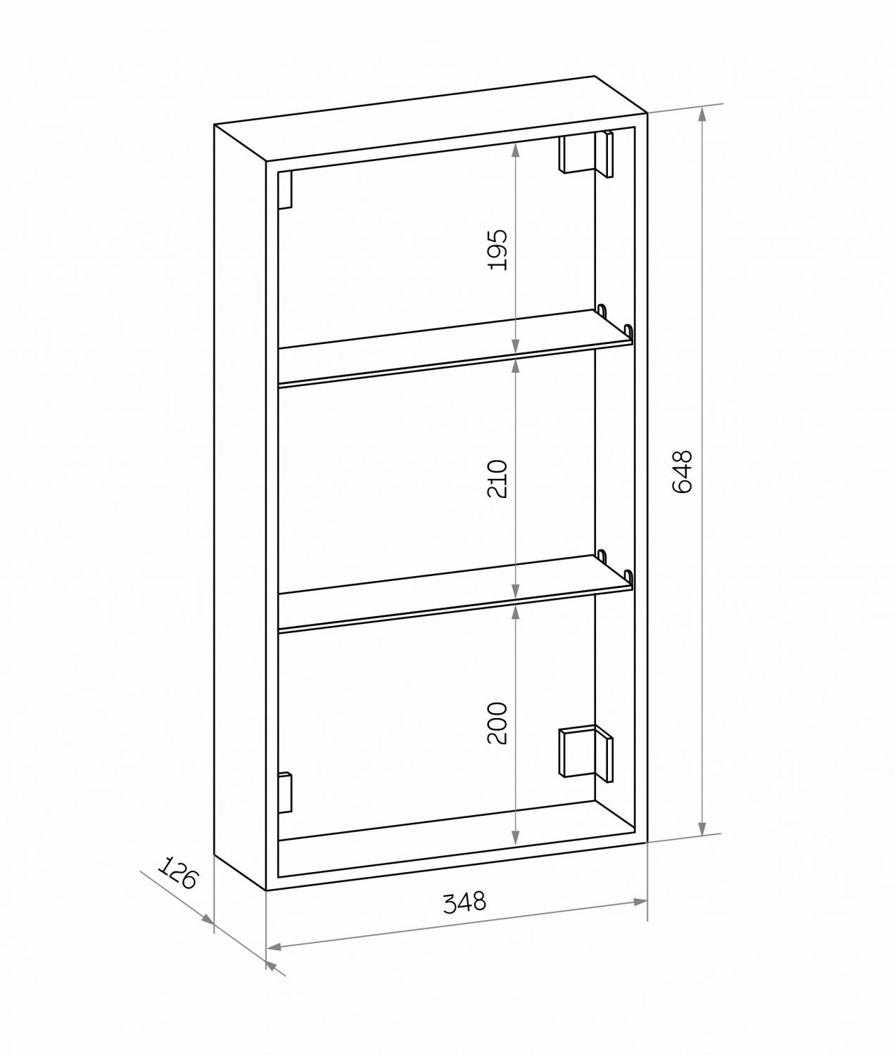 Зеркальный шкаф Art&Max Techno 35x65 AM-Tec-350-650-1D-L-DS-F-Nero с подсветкой, черный матовый