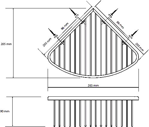 Полка Bemeta Graphit 156208312 угловая, серый металлик матовый