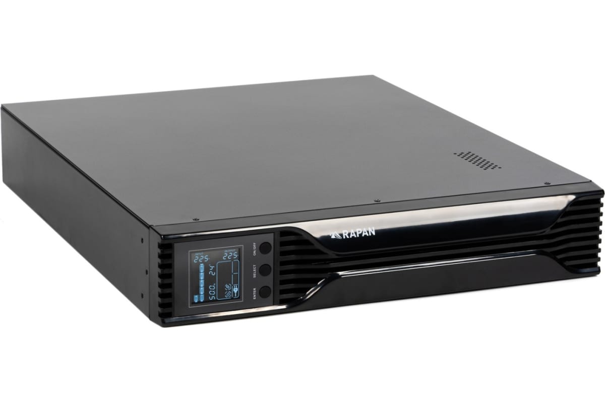 Источник бесперебойного питания Skat RAPAN-UPS 2000 RACK+4x9Ah Источник бесперебойного питания 1400 Вт, Line-interactive, синус, встроенные АКБ 4 шт x 9Ah 8959
