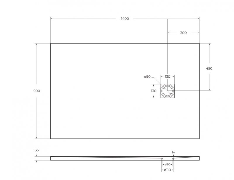 Поддон для душа BelBagno TRAY-MR-UNO-AH-140/90-35-W-CR 140x90 белый