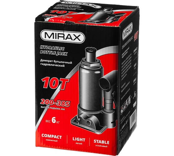 Гидравлический бутылочный домкрат MIRAX 10т 43260-10