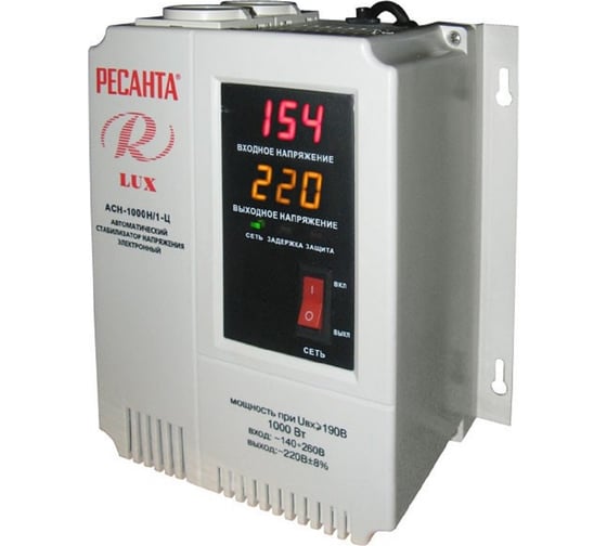 Стабилизатор напряжения Ресанта АСН 1000 Н/1-Ц Lux 63/6/14
