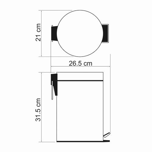 Ведро wasserKRAFT Ammer K-665 5л, с микролифтом, матовый хром