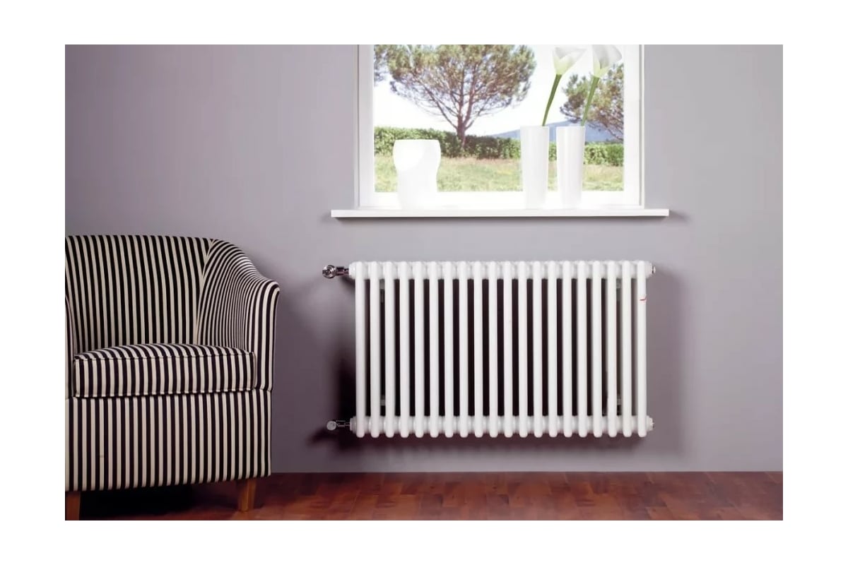 Трубчатый радиатор Zehnder Charleston 3057/26/№1270/RAL 9016, 3/4