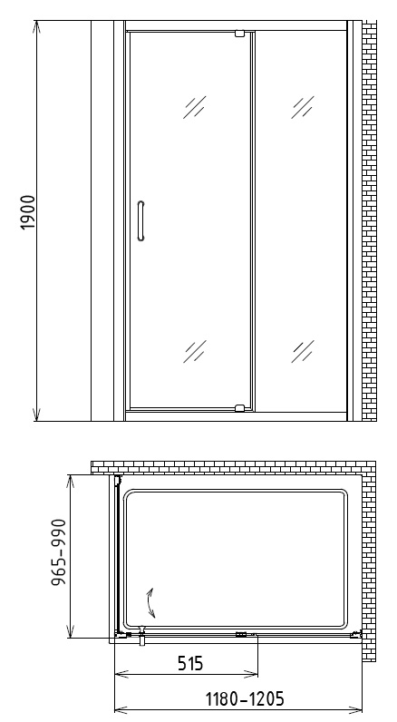 Душевой уголок Gemy Sunny Bay S28191B-A100 120x100