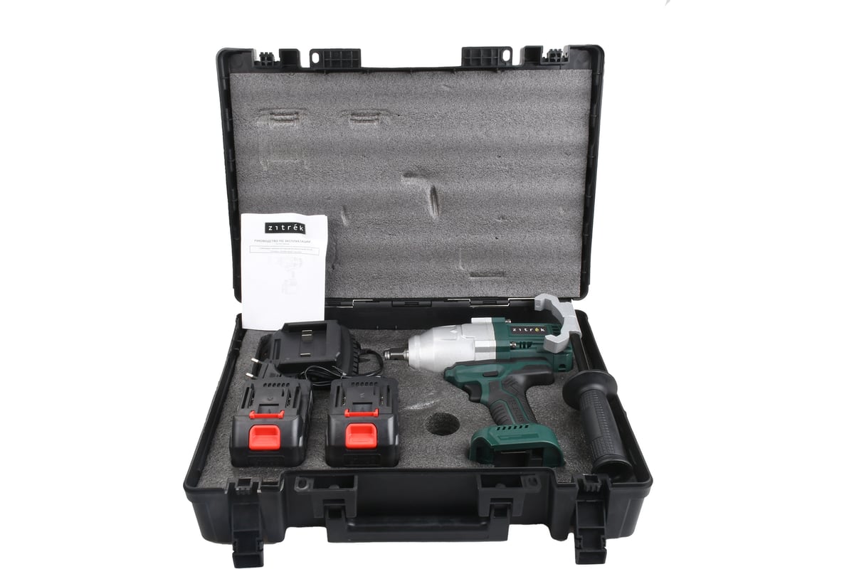 Гайковерт аккумуляторный бесщеточный Zitrek Crusher 20 PRO MAX в кейсе, 20В, 2000 Нм, 2x6,0Ач 085-1023