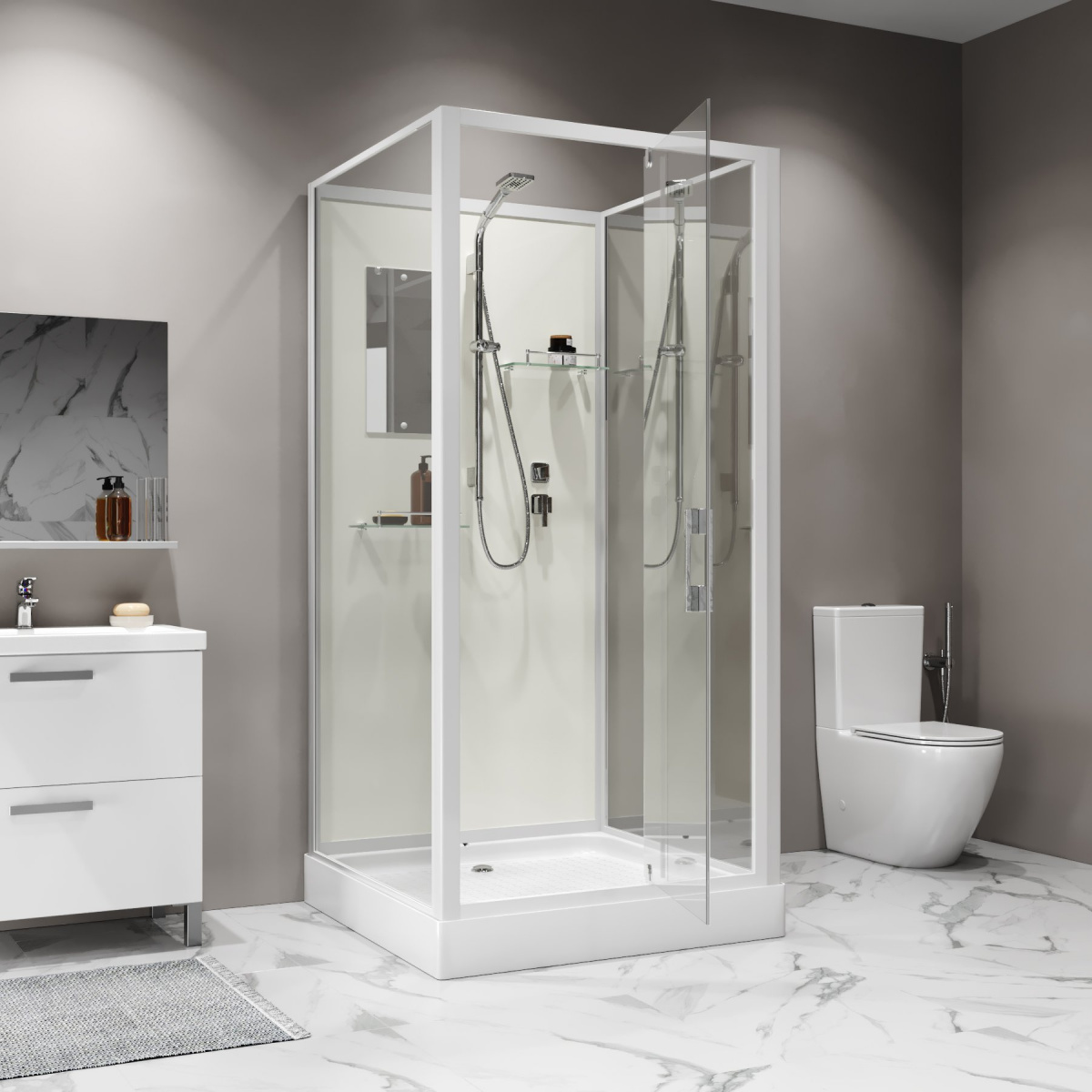 Душевая кабина Niagara Standart ST100/15Q/BK 100x100 стекло прозрачное, без крыши, без г/м